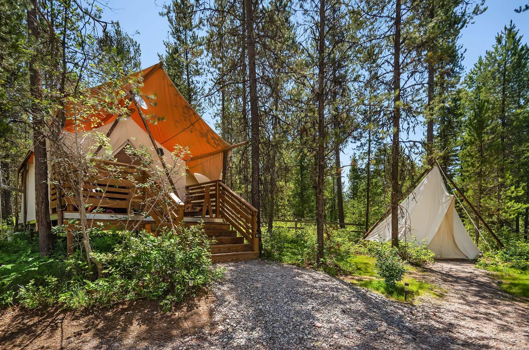 Under Canvas Glacier Suite with Kids Tent Exterior View