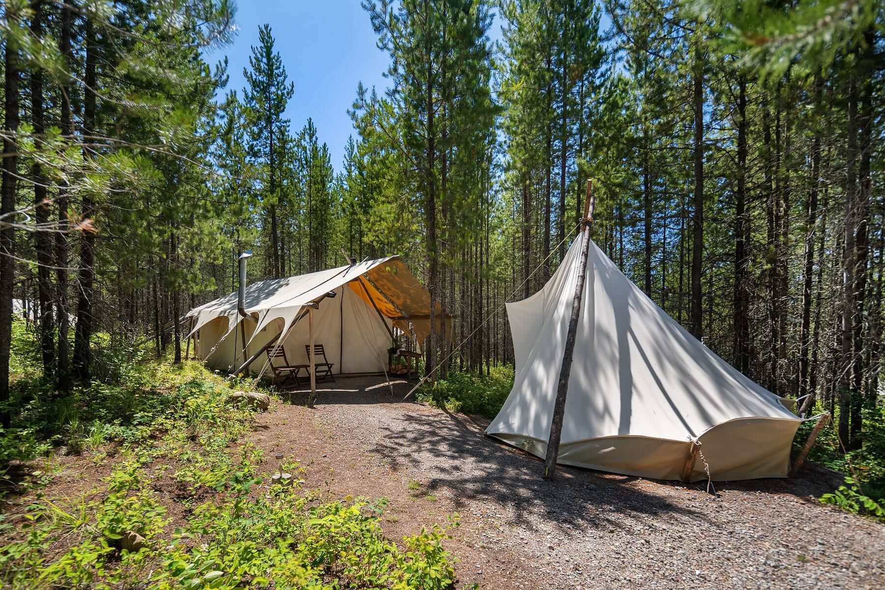 Under Canvas Glacier Safari King with Kids Tent Exterior