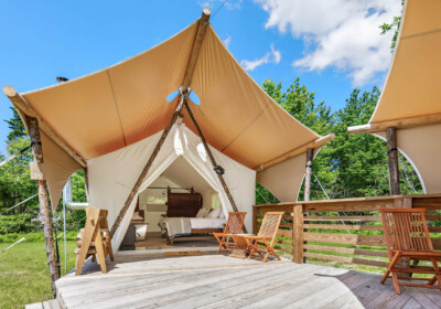 Cadillac Suite Tent Exterior at Under Canvas Acadia