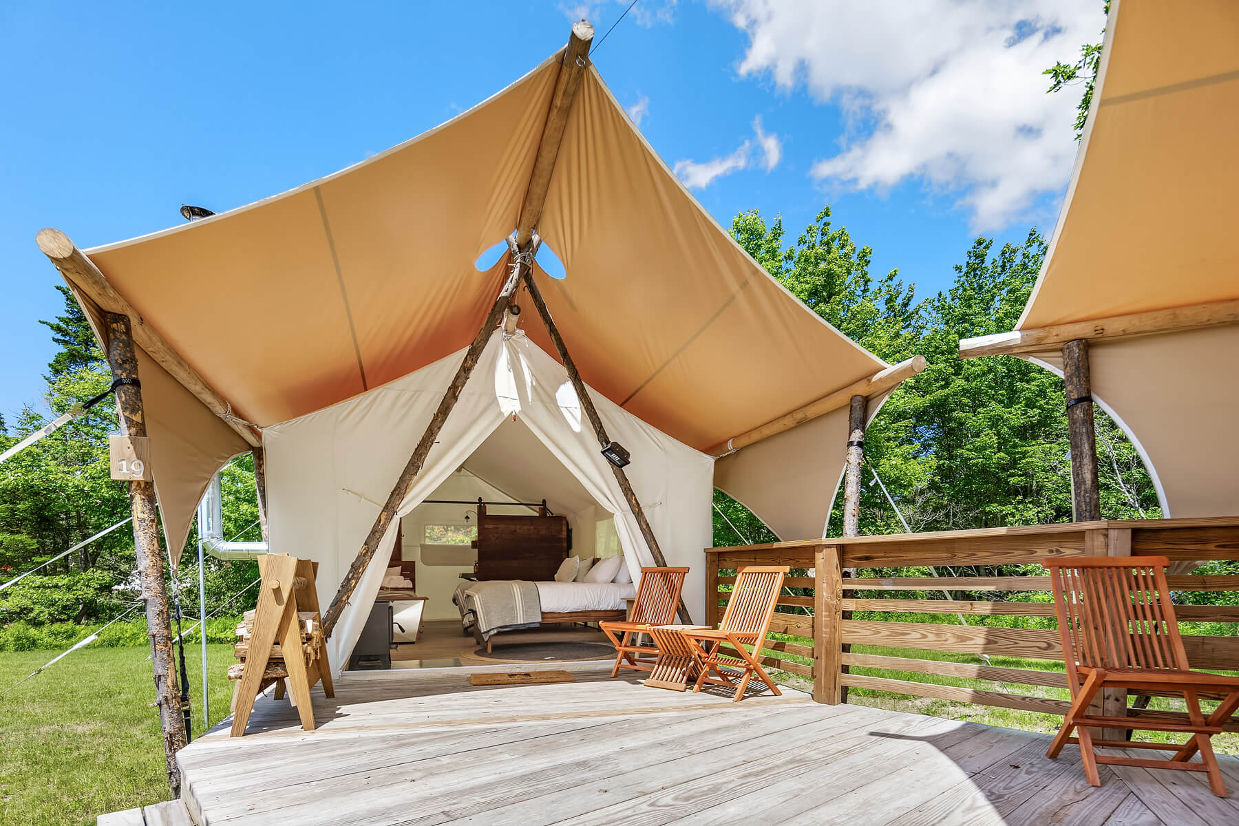 Cadillac Suite Tent Exterior at Under Canvas Acadia