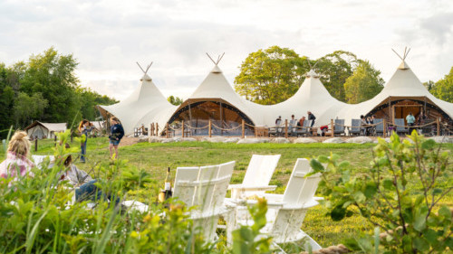 Lobby tent at Under Canvas Acadia