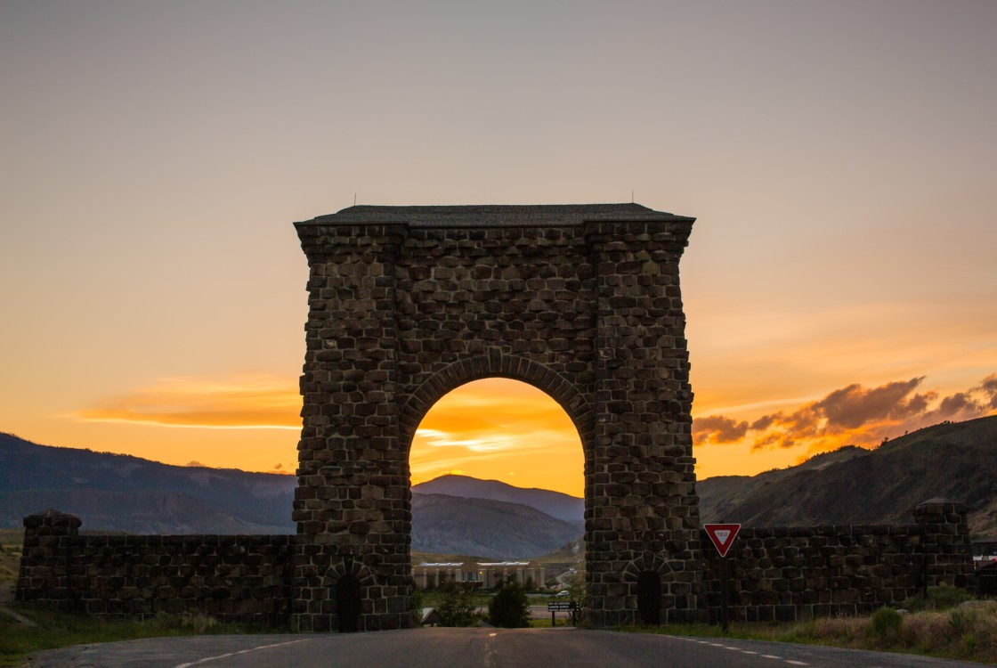 Roosevelt Arch at North Entrance Yellowstone National Park