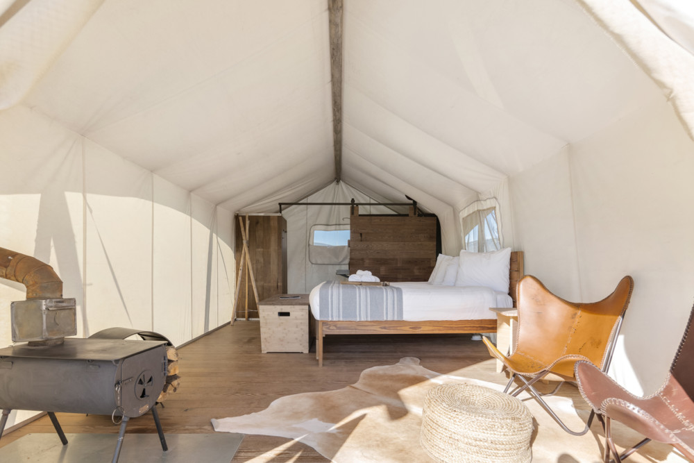 Under Canvas Yellowstone Deluxe Tent Interior