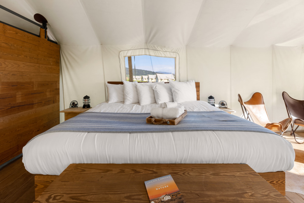 Under Canvas Yellowstone Deluxe Tent Bed