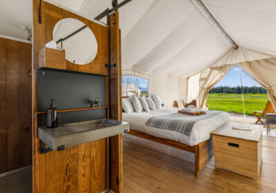 Under Canvas Yellowstone Deluxe Tent Interior