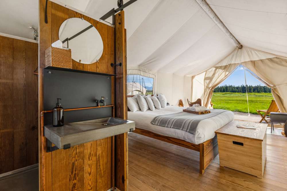 Under Canvas Yellowstone Deluxe Tent Interior