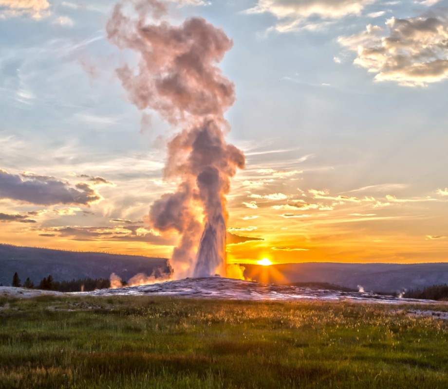 View of Geyser at Yellowstone National Park