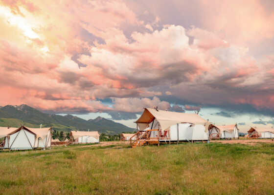 Image of sunset at Under CanvasNorth Yellowstone -Paradise Valley