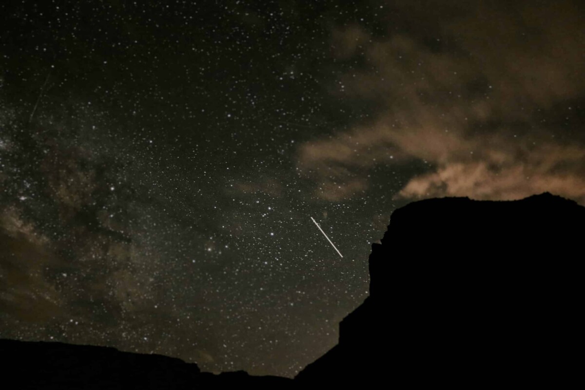 Stars above Moab's red rock