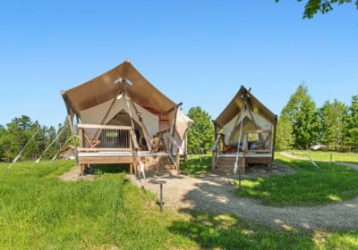 Suite with Kids tent at Under Canvas White Mountains.