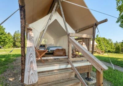 Kids tent at Under Canvas White Mountains.