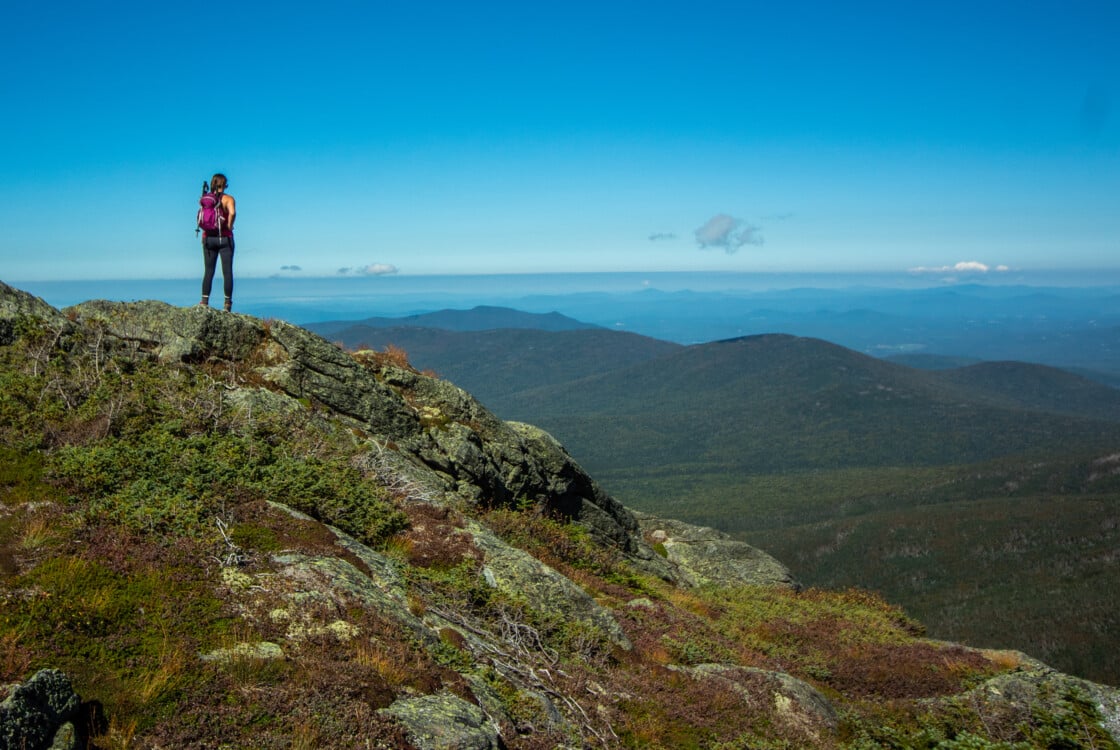 woman hiking mt. washington