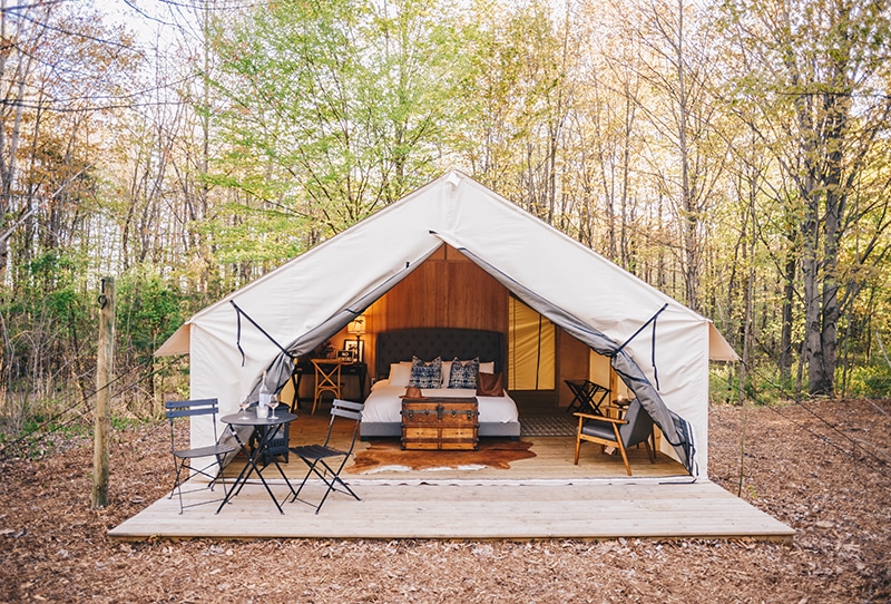 The Fields of Michigan glamping tent