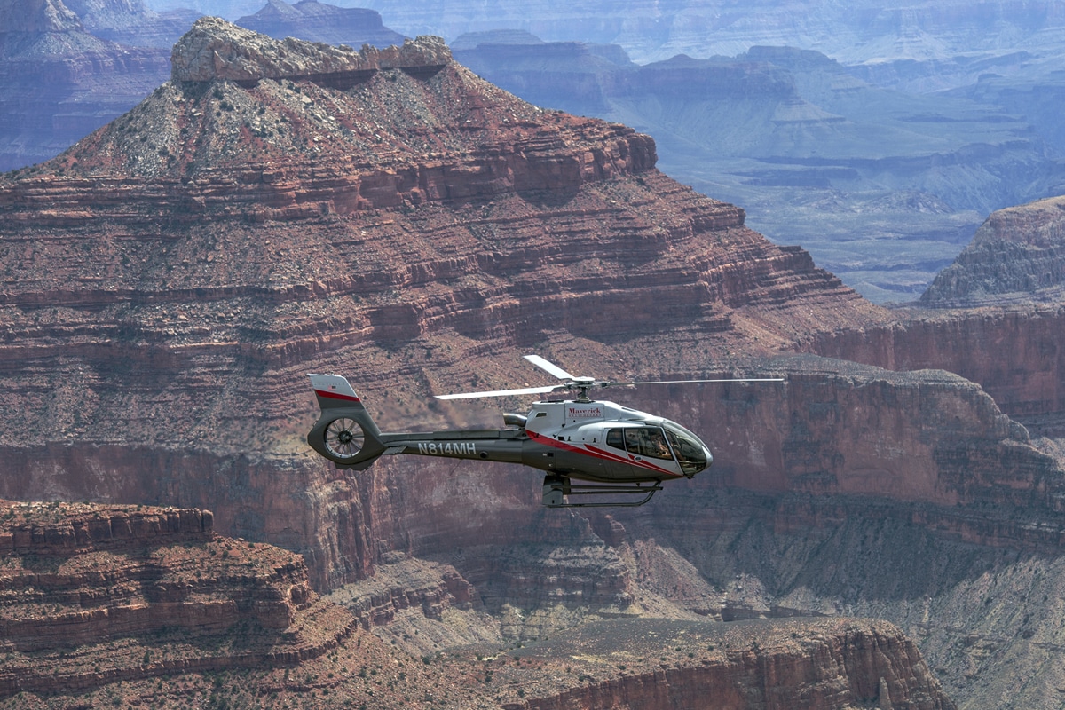 Helicopter in the Grand Canyon.
