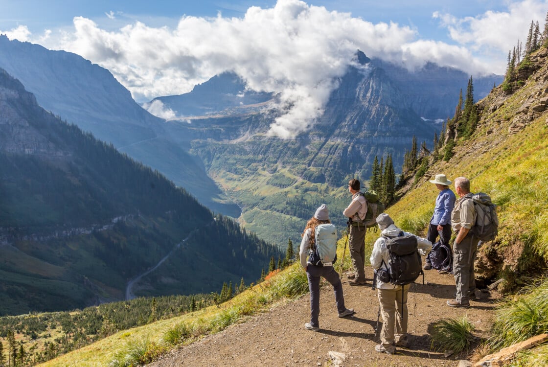 Group of hikers in Glacier National Park.