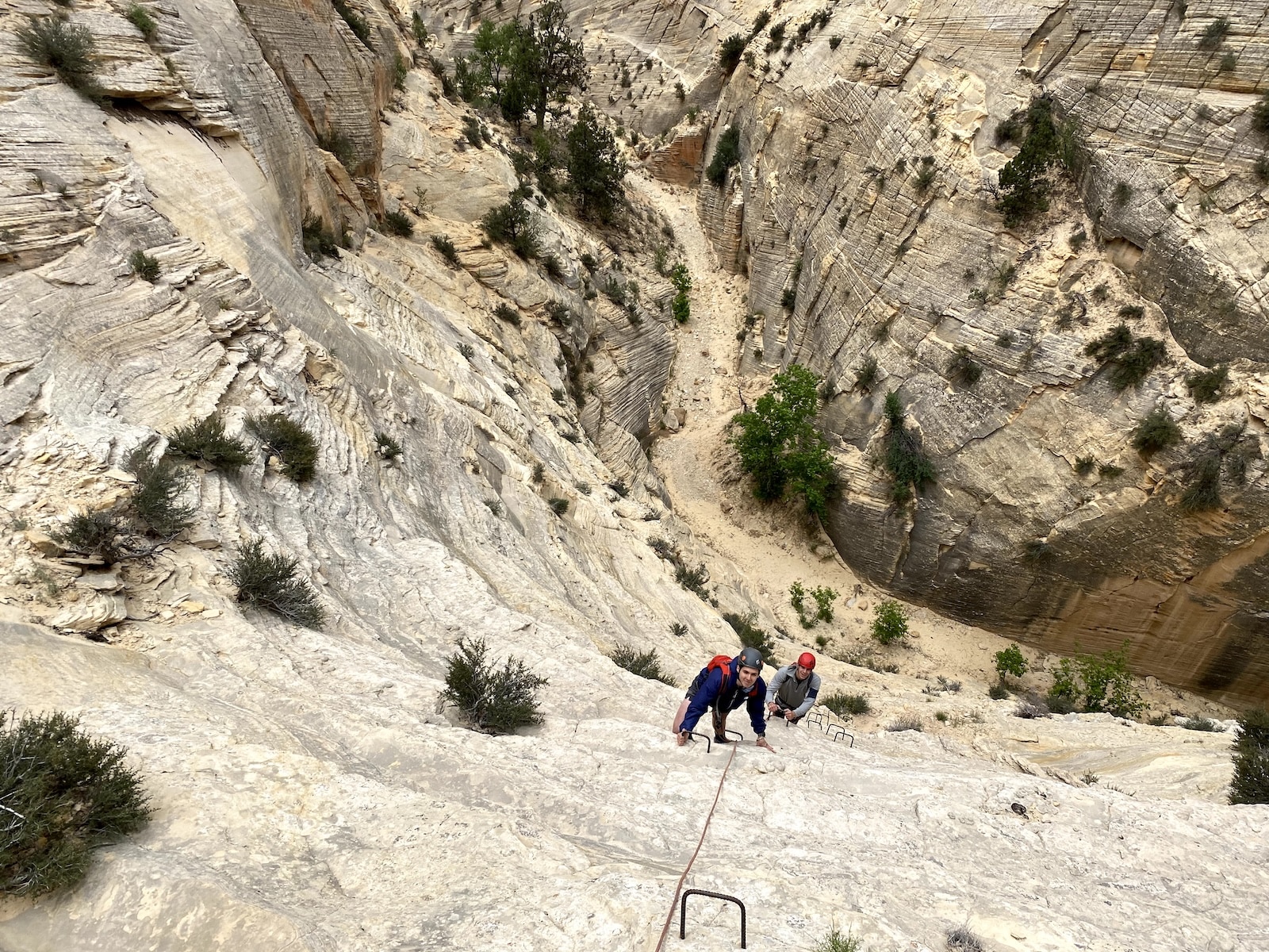 People doing a via ferrata near Zion.
