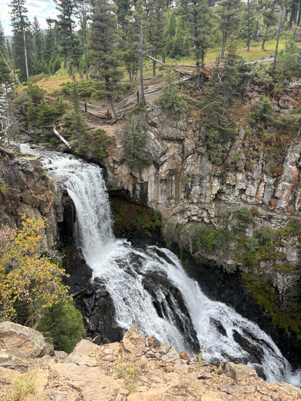 Waterfall in Yellowstone National Park.