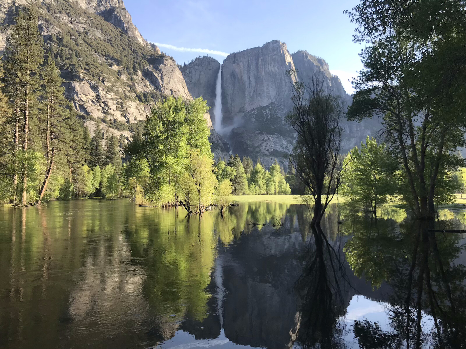 Waterfall in Yosemite Valley.