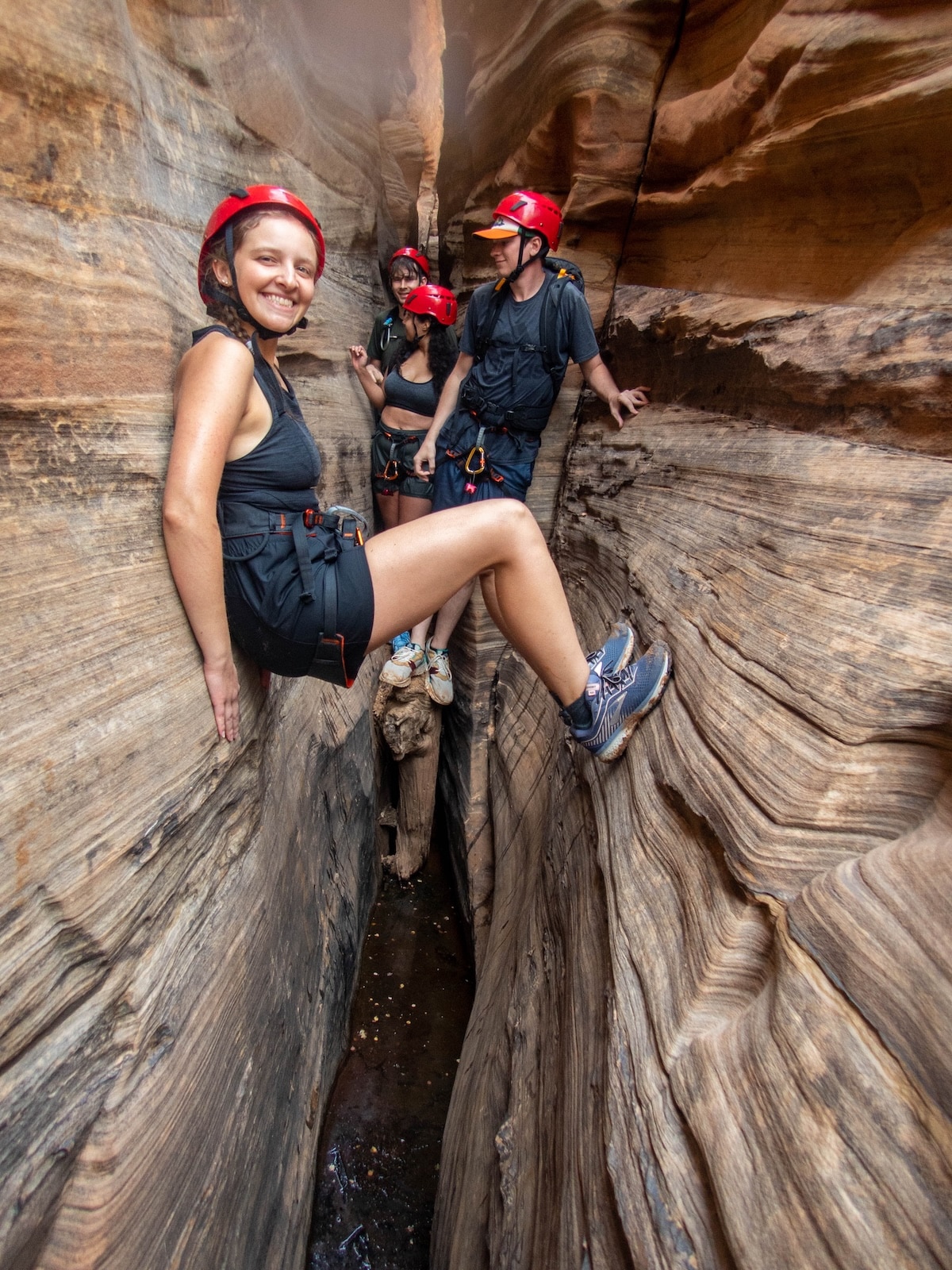 Woman canyoneering in Zion National Park.