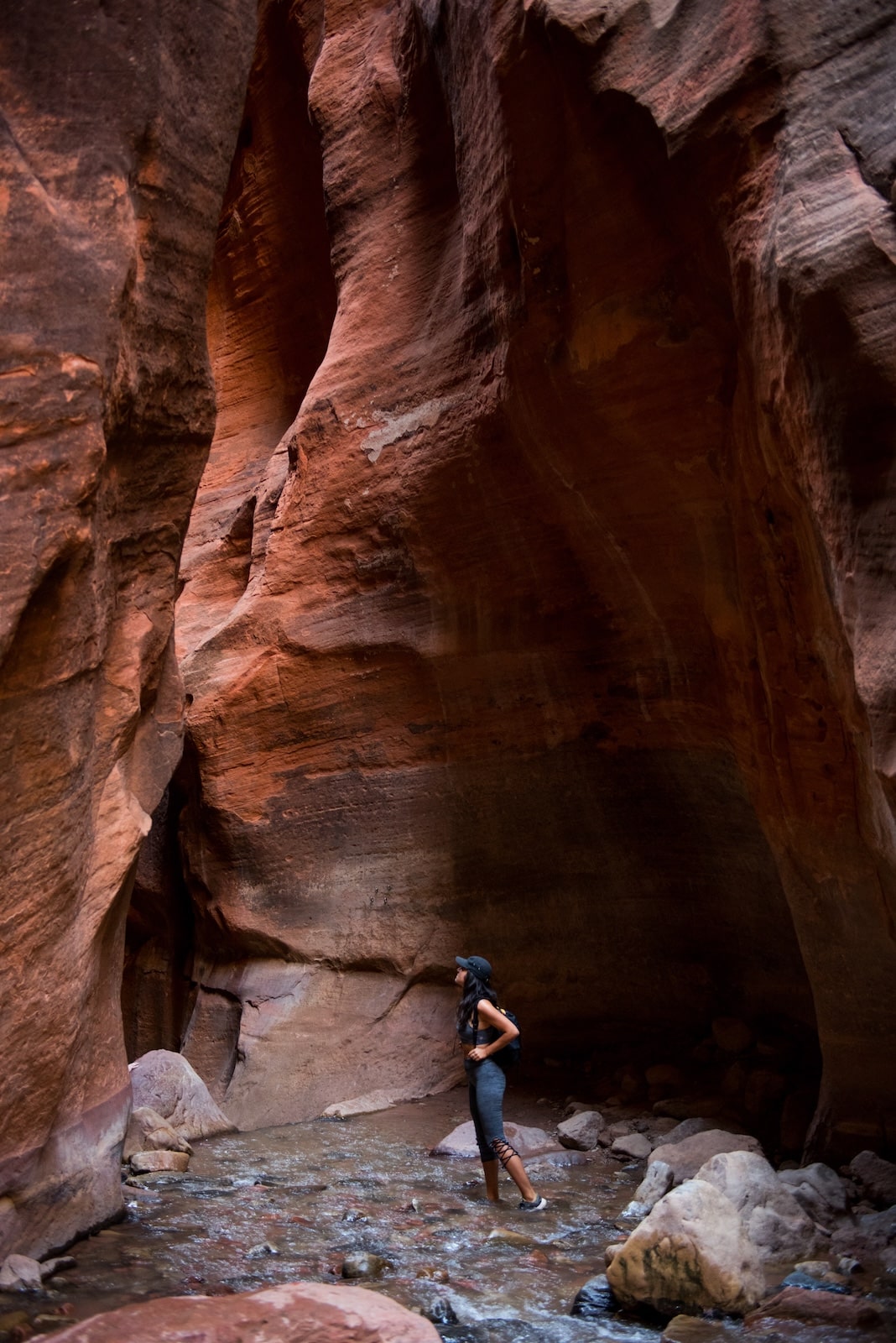 Slot canyon hike in Zion National park.