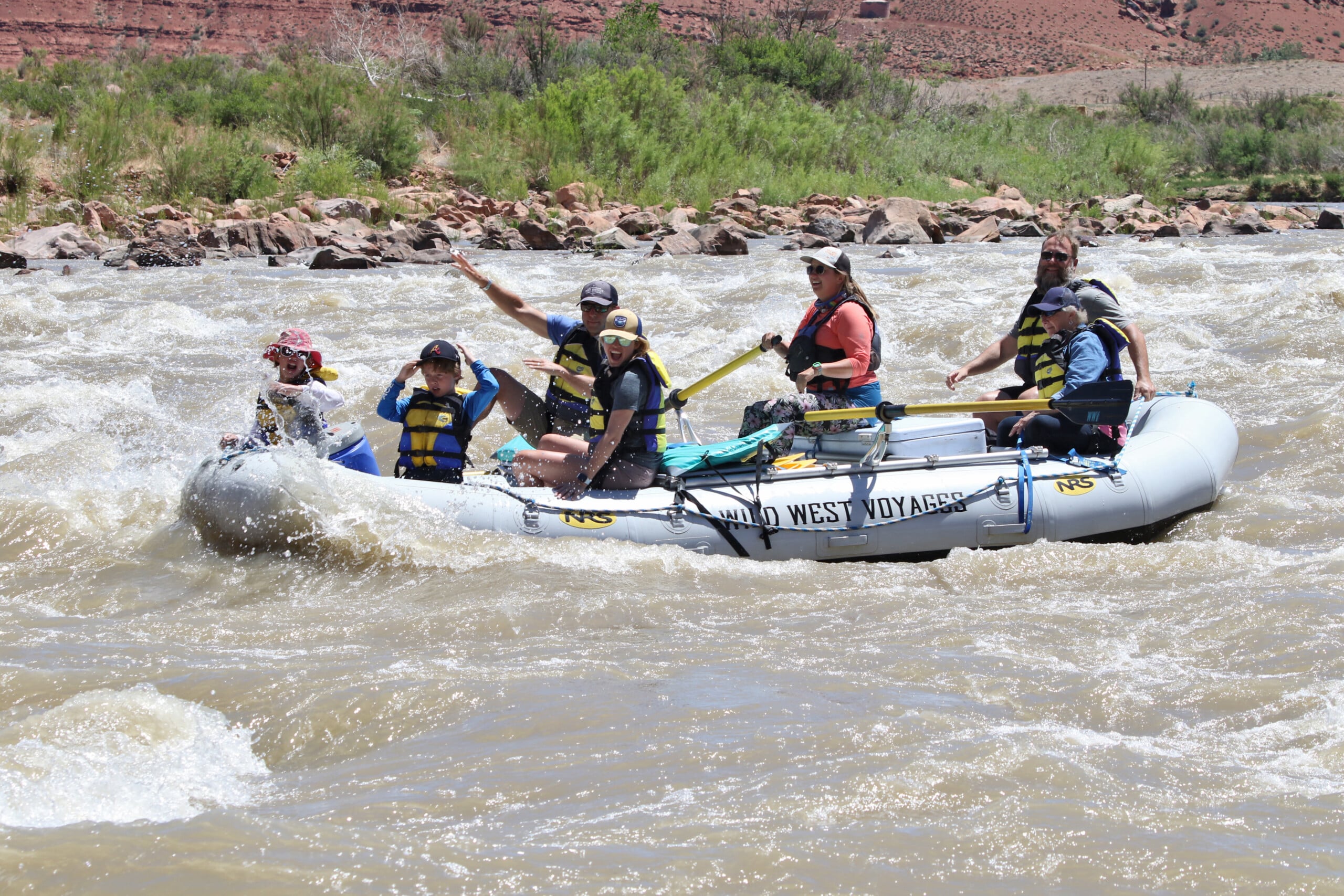 White water rafting the Colorado river near Moav.