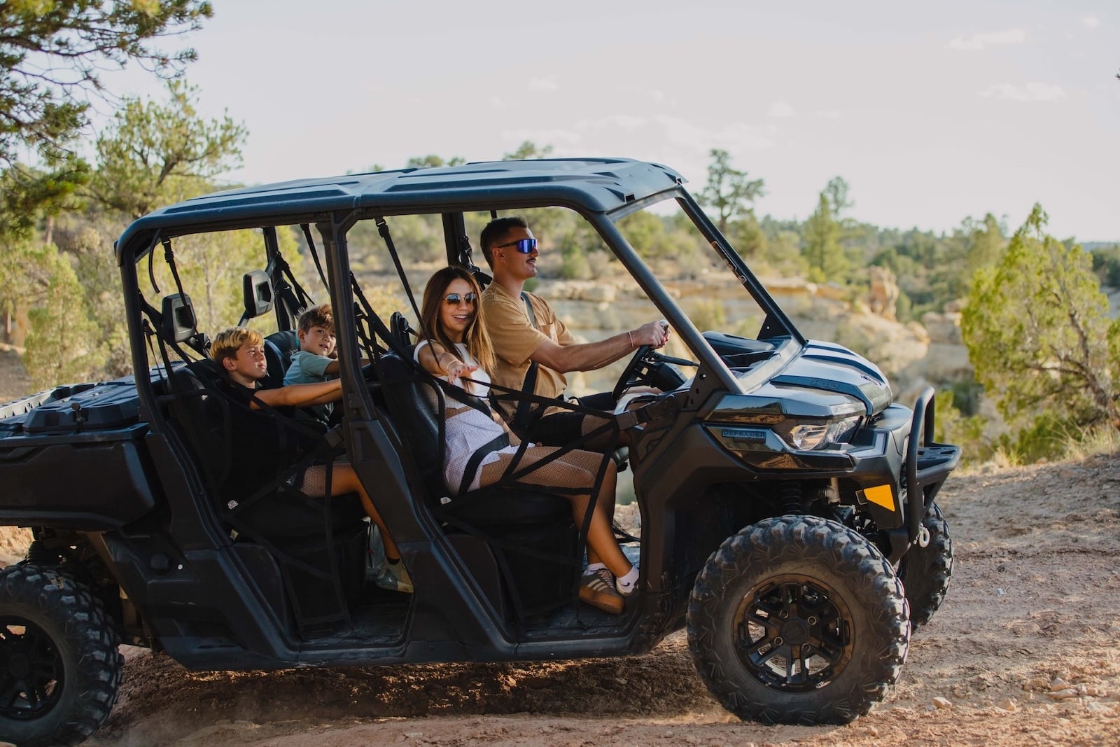 Family in a UTV near Bryce Canyon.