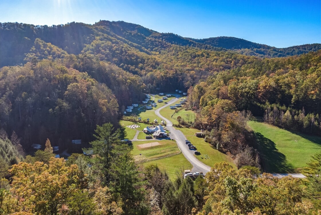 Under Canvas tents at the Great Smoky Mountains property.
