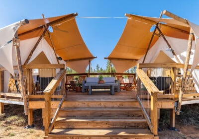 Two tent suite at Under Canvas Santa Fe.