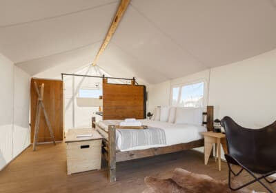 Deluxe tent at Under Canvas Santa Fe.