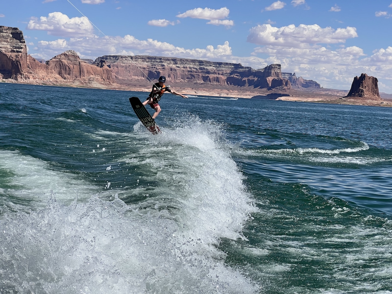 Person wakeboarding at Lake Powell.