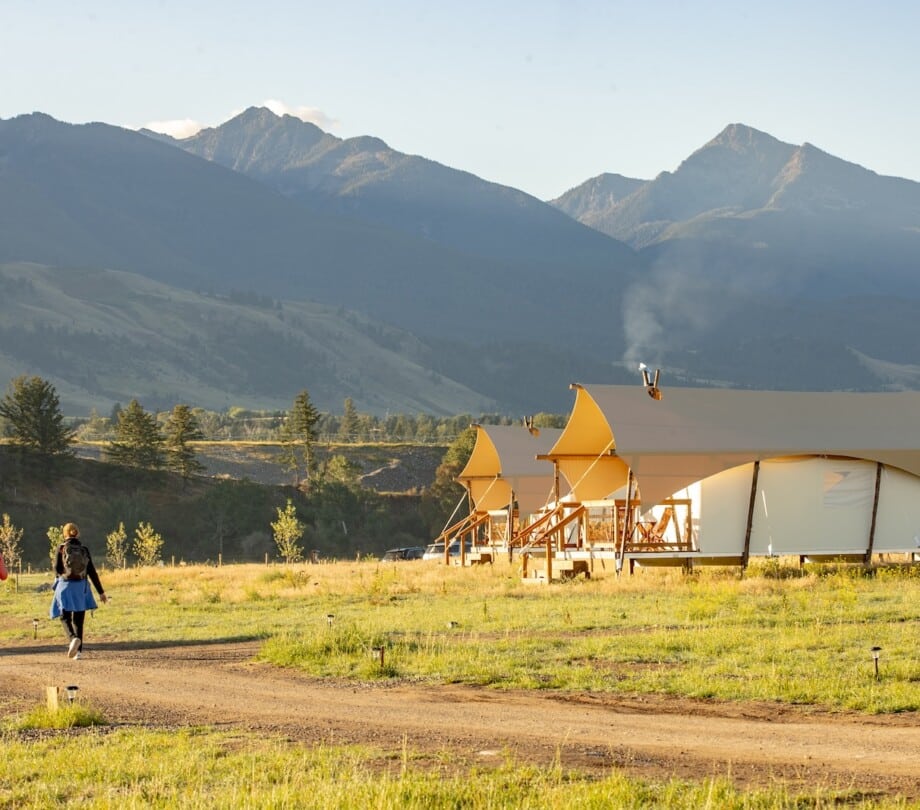 Under Canvas tents in Montana's Paradise Valley.