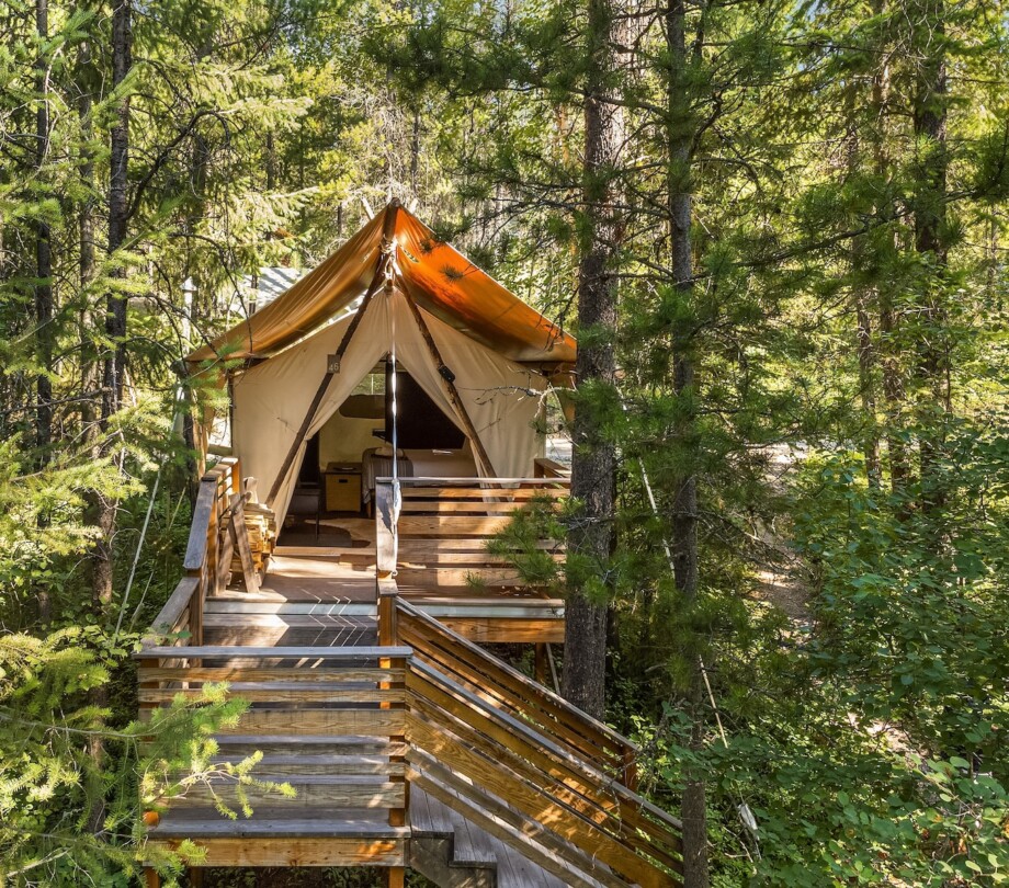 Under Canvas tent near Glacier National Park.