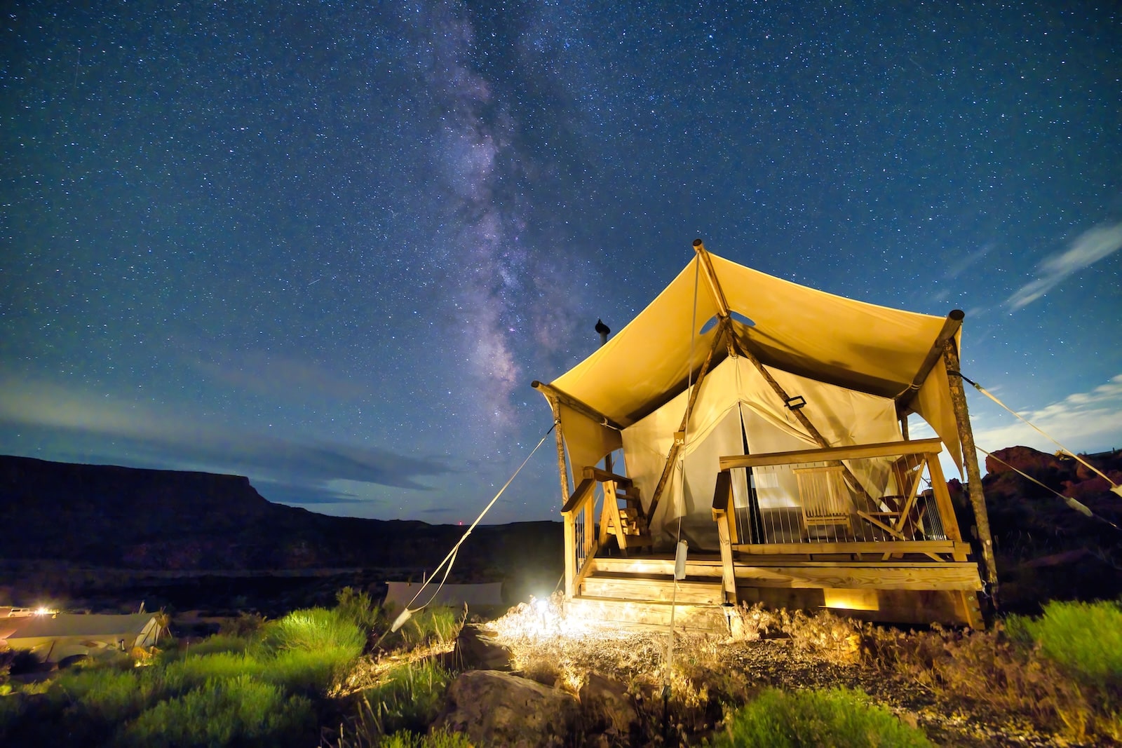 Under Canvas deluxe tent under the milkyway.