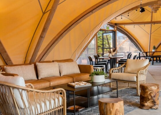 Lobby tent at Under Canvas Bryce Canyon.