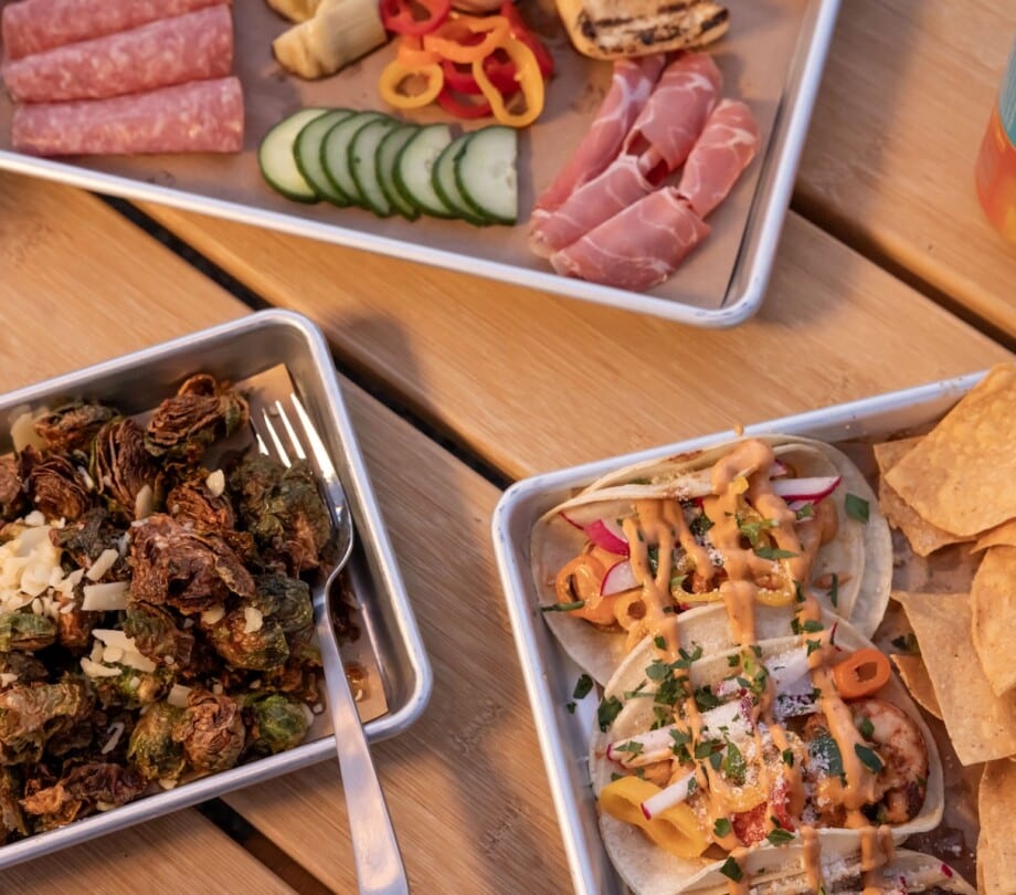 Dinner options at Under Canvas.