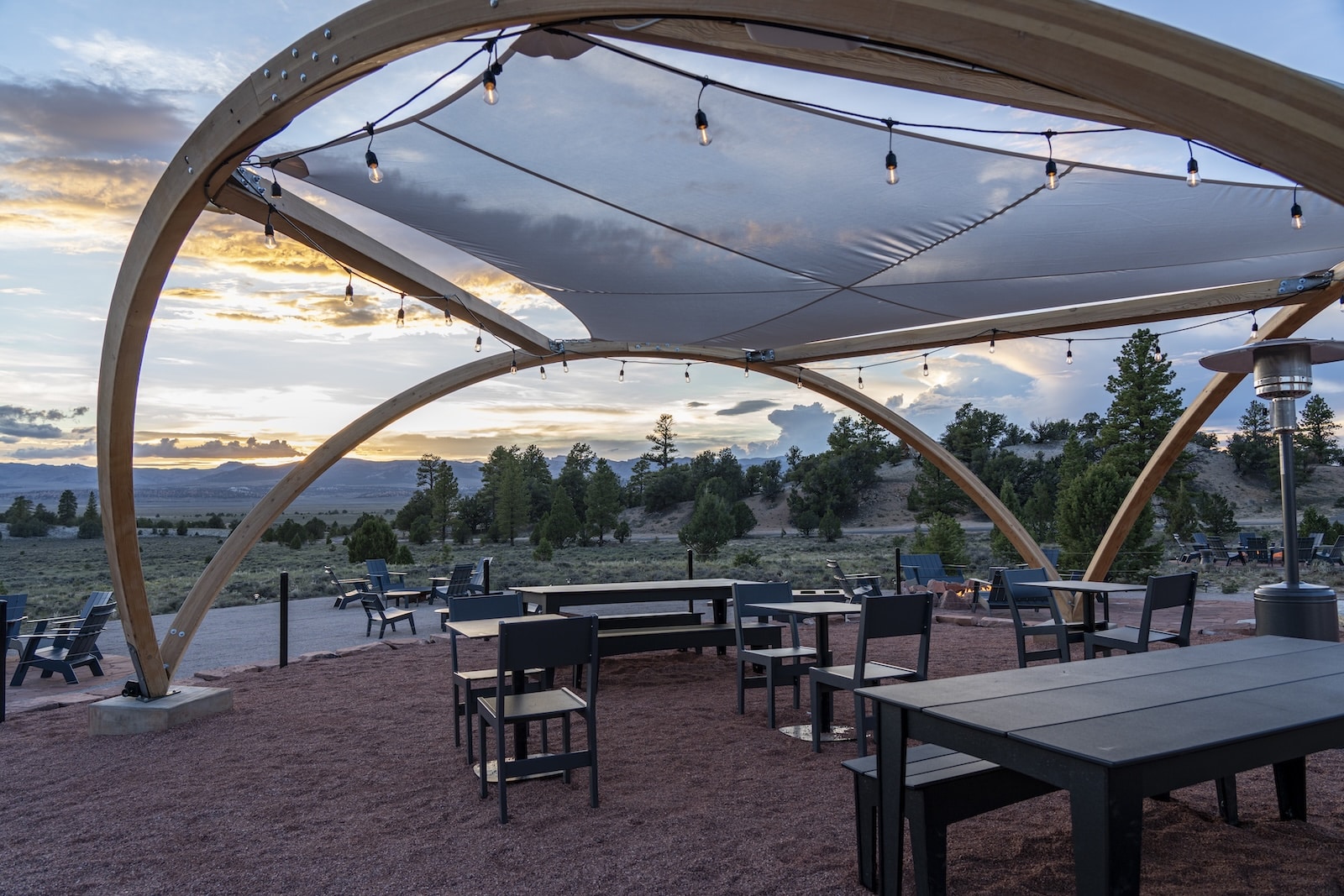 Open air dining at Under Canvas.