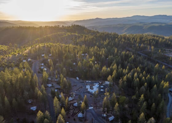 Aerial view of Under Canvas Yosemite.